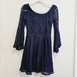 BCX Navy Blue Lace Dress- Junior's Size 3